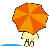 水たまりと後姿の子供（女の子2）