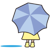 水たまりと後姿の子供（男の子1）