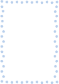 青い花の枠（縦）
