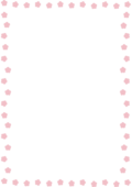 ピンクの花の枠（縦）