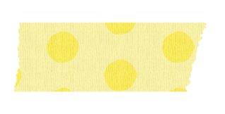 短く切った黄色い水玉のマスキングテープ