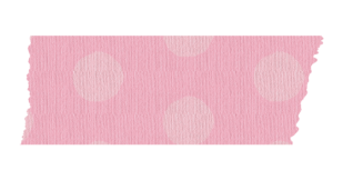 短く切ったピンク色の水玉のマスキングテープ