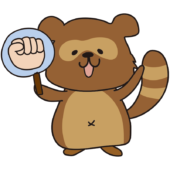 じゃんけんのグーを出すタヌキ