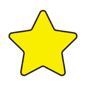 角が丸くなっている黄色い星1