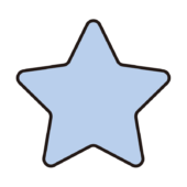 角が丸くなっている青い星1