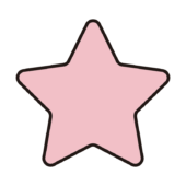 角が丸くなっているピンクの星1