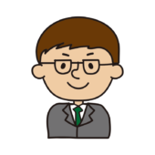 眼鏡をかけた男の人