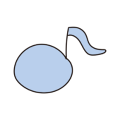 カラフルな音符（青）