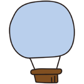 シンプルな青い気球1