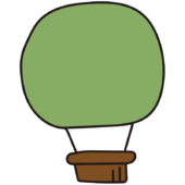 シンプルな緑色の気球1