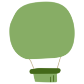 シンプルな緑色の気球2