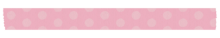 長く切ったピンク色の水玉のマスキングテープ