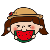 スイカを食べる子供（女の子2）