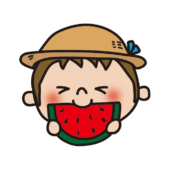 スイカを食べる子供（男の子1）