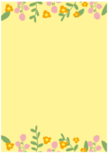 背景が黄色いお花のフレーム