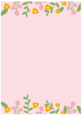 背景がピンクのお花のフレーム