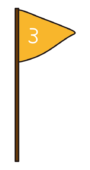 黄色の3位の旗