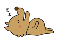 お腹いっぱいで寝ている怖くないオオカミ