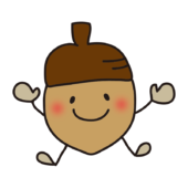 踊っている色々な表情のどんぐり2