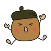 踊っている色々な表情のどんぐり3