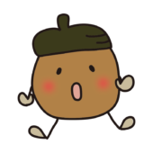 踊っている色々な表情のどんぐり4