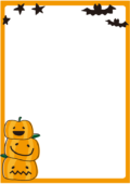 ハロウィンのかぼちゃの枠（縦）