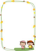 女の子の遠足の枠（縦）
