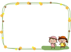 女の子の遠足の枠（横）