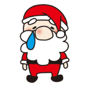 涙を流すお鼻の大きなサンタクロース