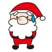 汗が垂れるお鼻の大きなサンタクロース