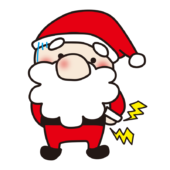 お尻を痛がるお鼻の大きなサンタクロース