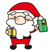 プレゼントを選ぶお鼻の大きなサンタクロース