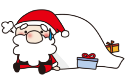 疲れたお鼻の大きなサンタクロース