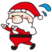 支えようとするお鼻の大きなサンタクロース