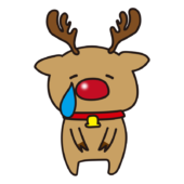 泣いているお鼻の赤いトナカイ