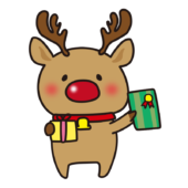 プレゼントを選ぶお鼻の赤いトナカイ