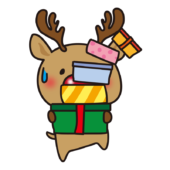 プレゼントを運ぶお鼻の赤いトナカイ