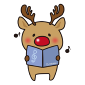 歌をうたうお鼻の赤いトナカイ