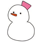 ピンクのバケツの雪だるま