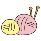 黄色とピンクの毛糸玉