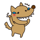 大笑いする怖くないオオカミ