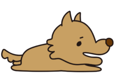 寝転んで元気のない怖くないオオカミ