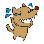 大泣きしている怖くないオオカミ