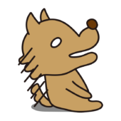 白目になって落ち込む怖くないオオカミ