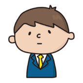 真顔の新入社員の男の子