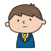 生意気な顔をする新入社員の男の子