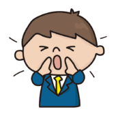 叫ぶ新入社員の男の子