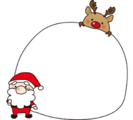トナカイの乗ったサンタクロースの枠