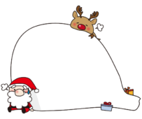 疲れたサンタクロースとトナカイの枠