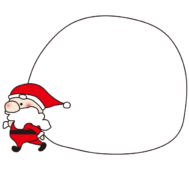 サンタさんが窓から手を振るクリスマスかわいいフレーム無料
